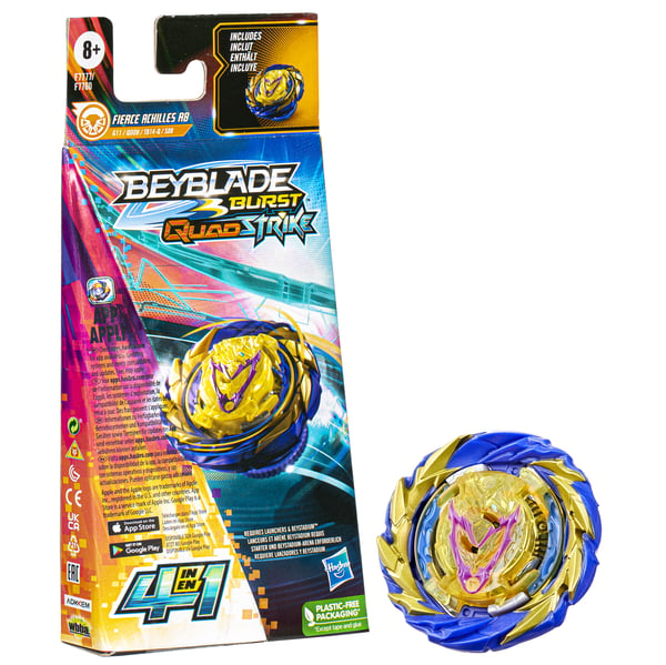Beyblade Burst QuadStrike F7760EU6 aktivitetsleksak och skicklighetsspel Battle-snurrleksak