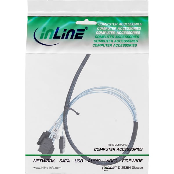 InLine 27646A Serial Attached SCSI (SAS)-kabel 0,5 m 12 Gbit/sek. Sort