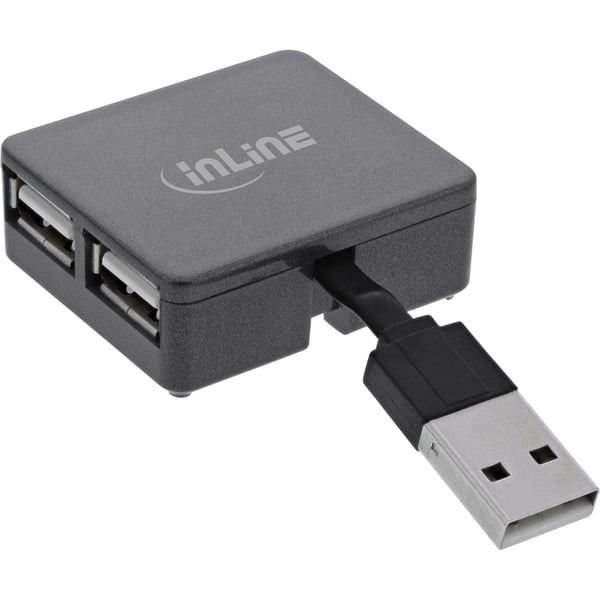 InLine 33293L gränssnittshubbar USB 2.0 Type-A 480 Mbit/s Svart