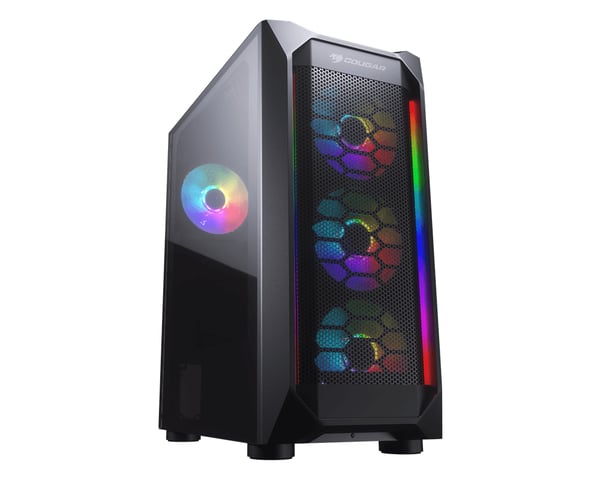 COUGAR CGR-5VM6B-MESH-G-RGB datorväskor Midi Tower Svart, Transparent