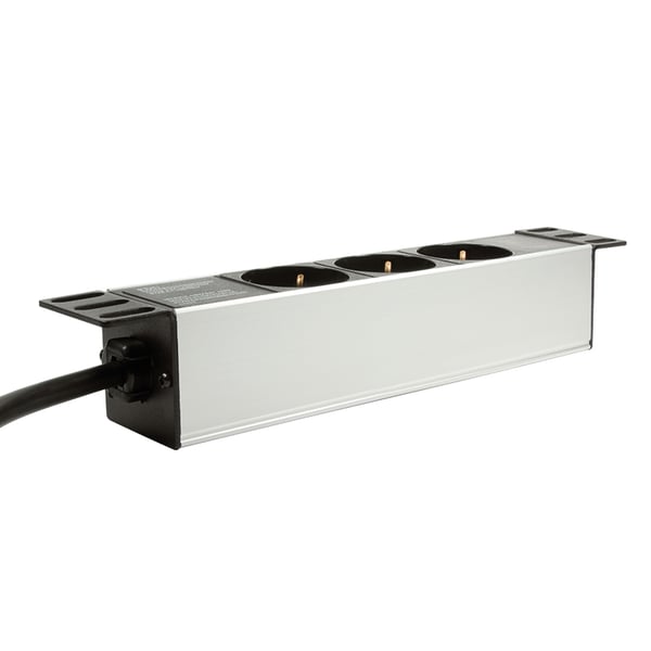 LogiLink PDU3B01 tehonjakeluyksikkö 3 AC-pistorasia(a) 1U Musta