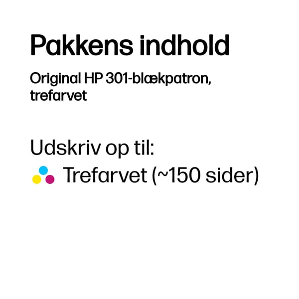HP 301 - 3 ml - Farve (Cyan, Magenta, Gul) - original