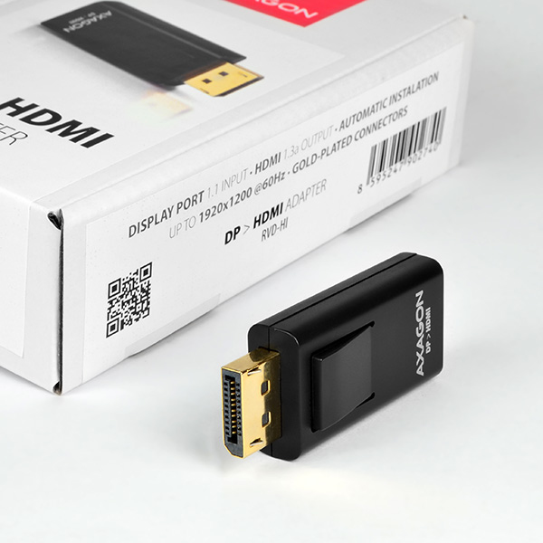 Axagon RVD-HI videokabel adapter DisplayPort HDMI Sort