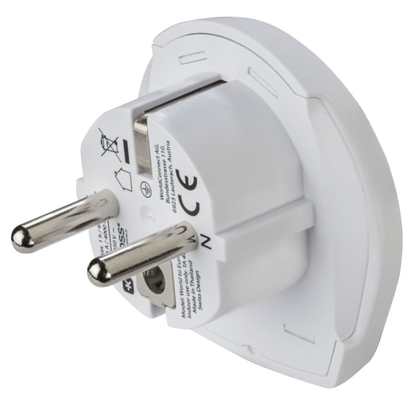 Hama World Travel Pro Light USB pistorasia-adapteri Universaali Valkoinen