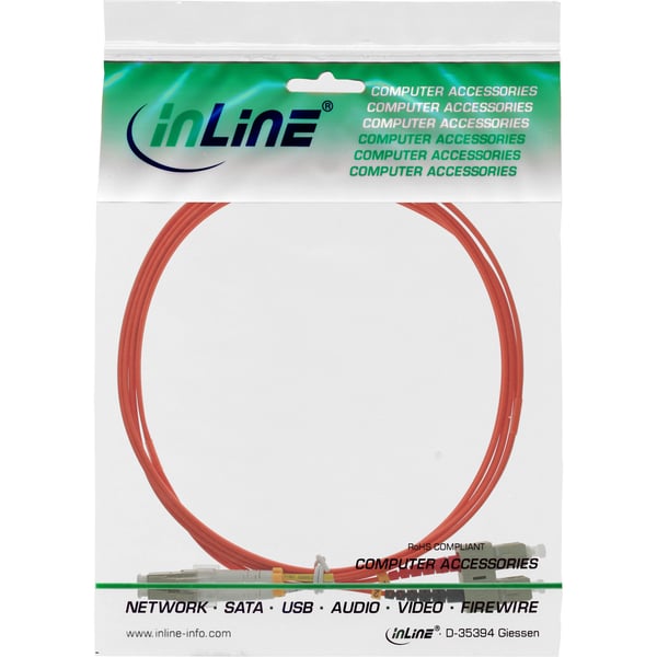 InLine 88644 InfiniBand och fiberoptisk kabel 0,5 m LC SC Orange