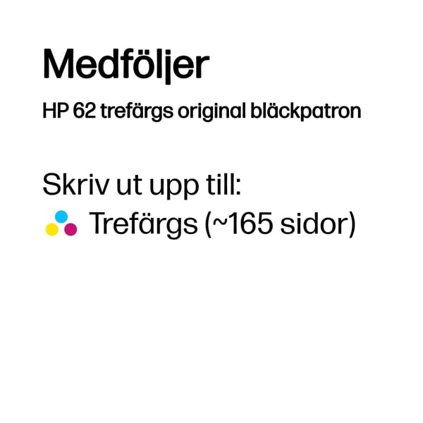 HP 62 trefärgs original bläckpatron