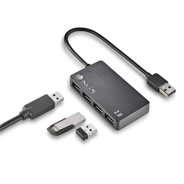 NGS IHUB4 TINY USB 2.0 480 Mbit/s Svart