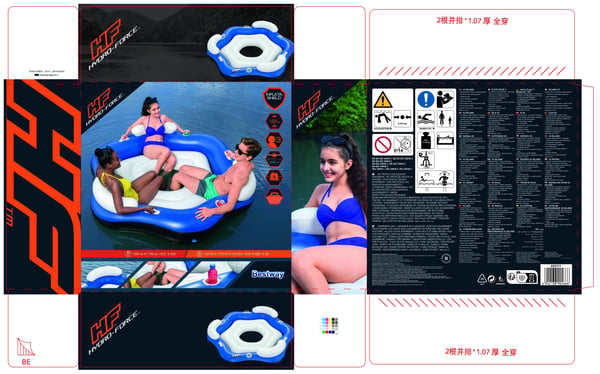 Bestway 43111 pool- och badmadrass Blå, Vit Mönstrad Vinyl Flytande ö