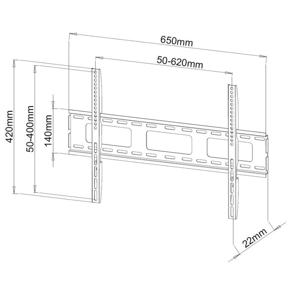 Techly ICA-PLB 132L2 TV-kiinnike 165,1 cm (65") Musta