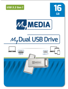 MyMedia MyDual USB 3.2 Gen 1 USB-nøgle 16 GB USB Type-A / USB Type-C 3.2 Gen 1 (3.1 Gen 1) Sølv