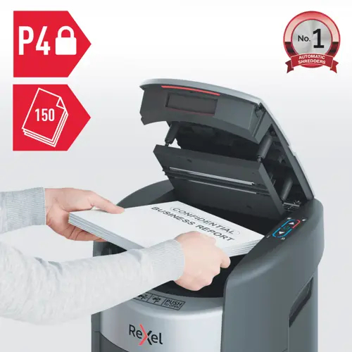 Rexel ShredMax AutoFeed+ 150X makulator P4 krydsmakulering