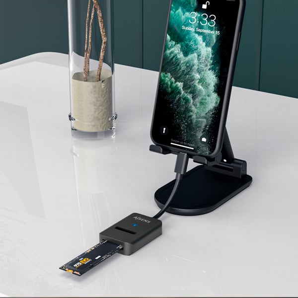 AISENS ASUC-M2D011-BK Hölje för lagringsenheter SSD-inkapsling Svart M.2