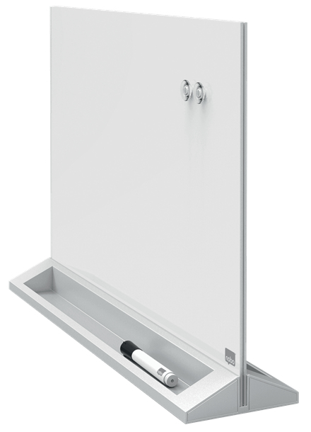 Nobo magnetisk skrivebords whiteboard med glasoverflade 585x447 mm