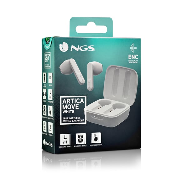NGS ARTICA MOVE Headset Trådlös I öra Samtal/musik Bluetooth Vit