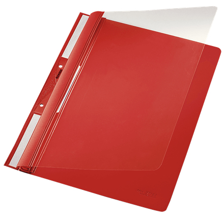 Leitz 41900025 raporttikansi PVC-muovi Punainen, Läpinäkyvä
