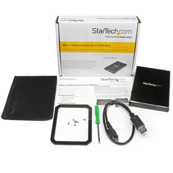 StarTech.com S251BMU313 tallennusaseman kotelo HDD-/SSD-kotelo Musta 2.5"