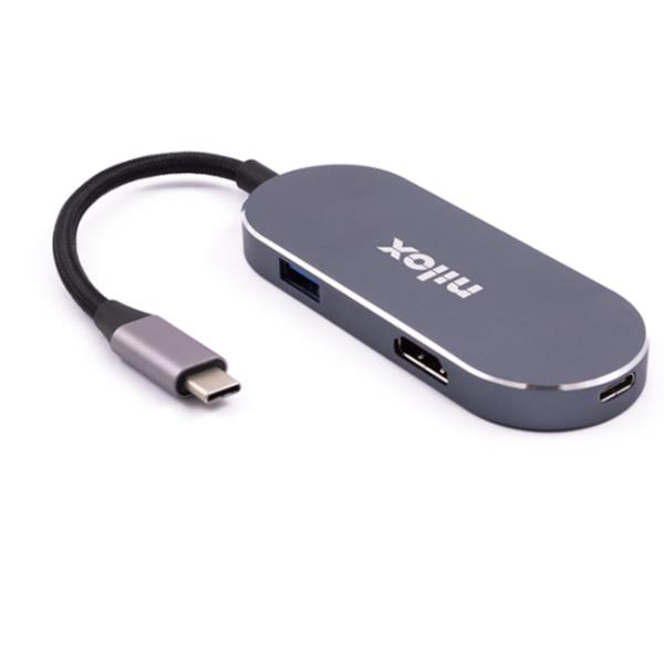 Nilox MINI DOCKING STATION HDMI 3USB PD Dockning USB 3.2 Gen 1 (3.1 Gen 1) Type-C Silver