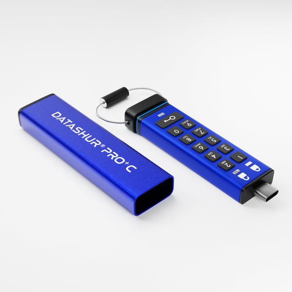 iStorage datAshur PRO+C USB-muisti 128 GB USB Type-C 3.2 Gen 1 (3.1 Gen 1) Sininen