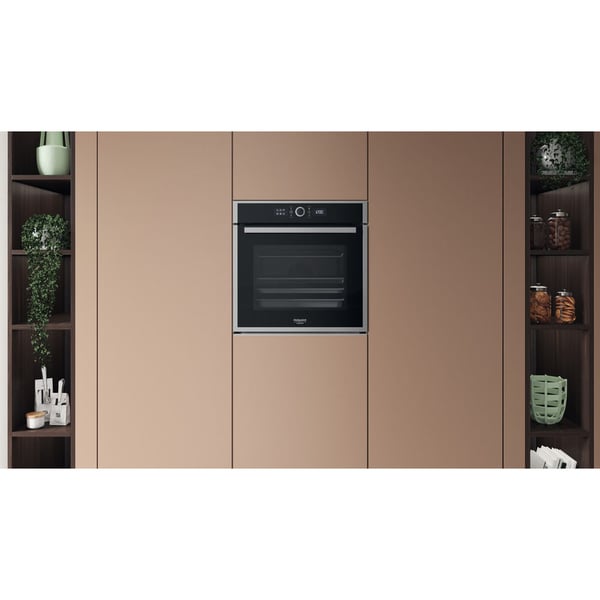 Hotpoint HAOI4S8HM0XA 73 L Sort, Rustfrit stål