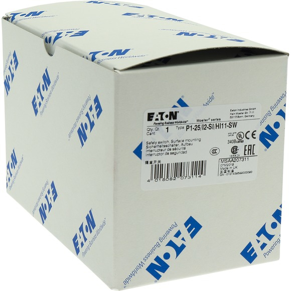 Eaton P1-25/I2-SI/HI11-SW Sicherheits Kiertokytkin 3P Musta, Valkoinen