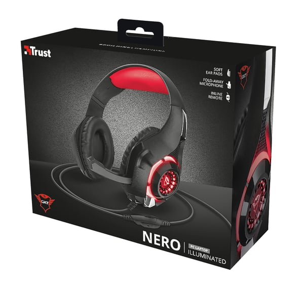 Trust GXT 313 Headset Kabel Huvudband Spela Svart, Röd