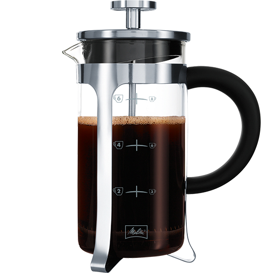 Melitta French Press Premium Pressopannu Musta, Ruostumaton teräs, Läpinäkyvä