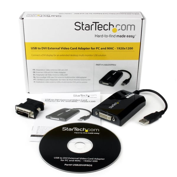 StarTech.com USB2DVIPRO2 USB grafisk adapter 1920 x 1200 pixel Sort