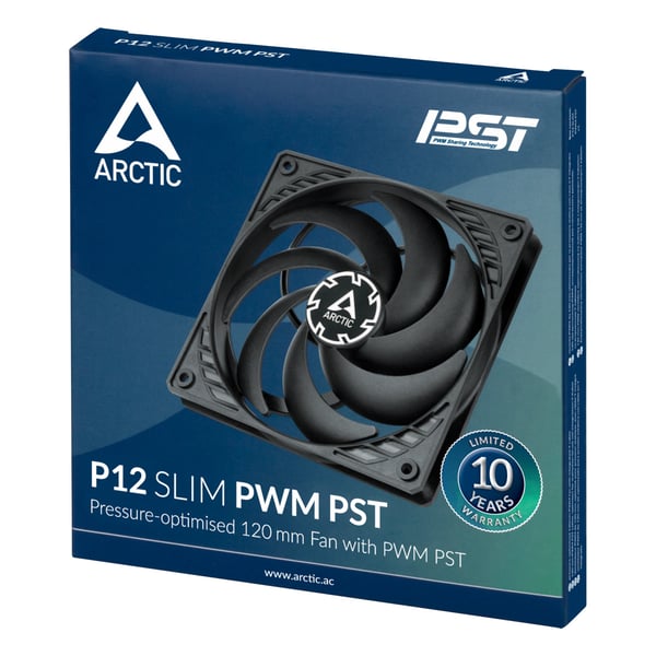 ARCTIC P12 Slim PWM PST Tietokonekotelo Tuuletin 12 cm Musta 1 kpl