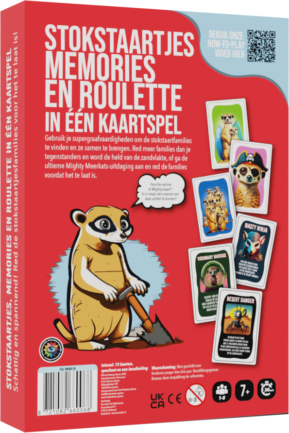 Asmodee Mighty Meerkats Memories Roulette Kortspil Familie