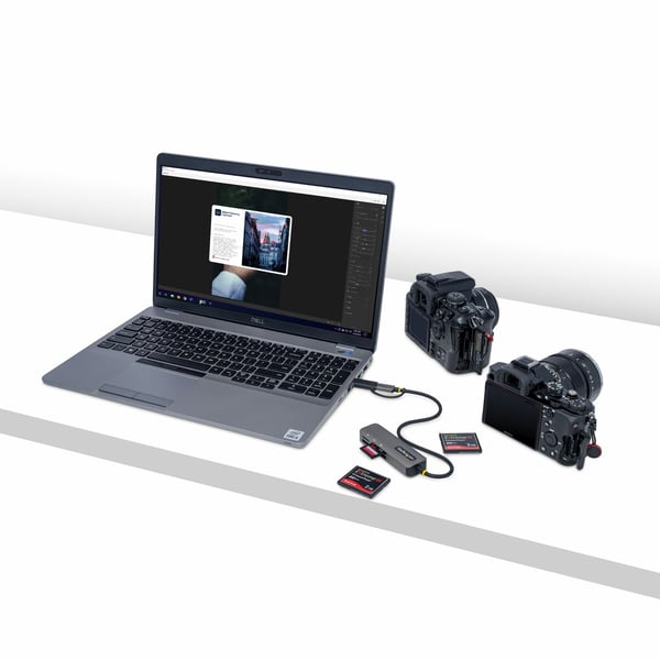 StarTech.com USB 3.0 Multi-Media-minneskortläsare, SD/microSD/CompactFlash-kortläsare, bärbar USB 5 Gbps-kortadapter, extern USB-C-kortläsare med ansluten USB-A-adapter - fungerar med alla operativsystem