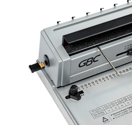 GBC W12 Manuel hul- og Wire-indbindingsmaskine, kapacitet 125 A4-ark