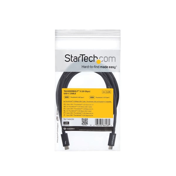 StarTech.com TBLT3MM2M Thunderbolt kabel 2 m 20 Gbit/sek. Sort