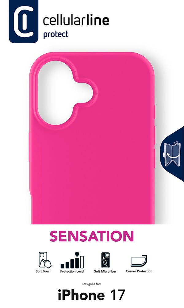 Cellularline SENSATIONIPH17P mobiltelefon etui 16 cm (6.3") Cover Lyserød