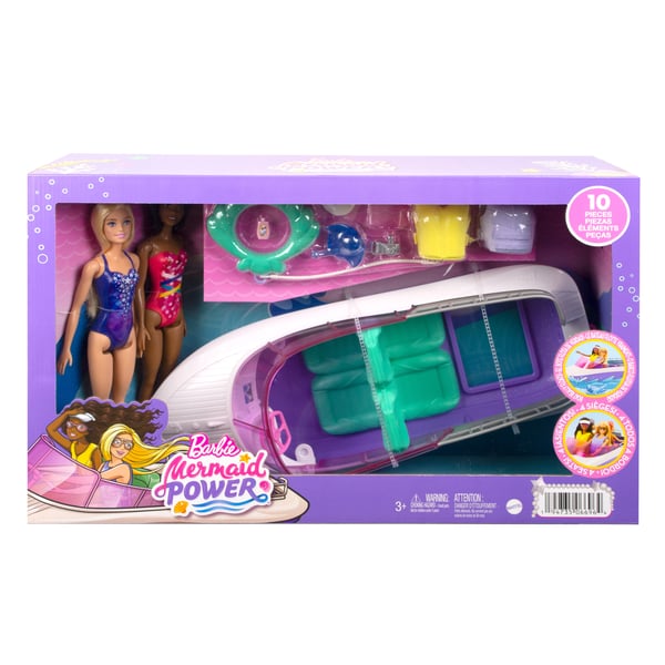 Barbie Mermaid Power -dukker, båd og tilbehør