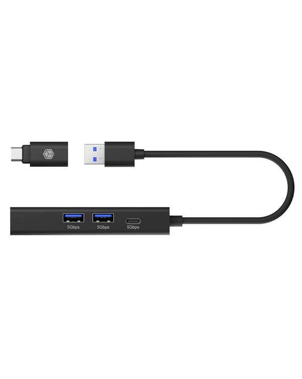 ICY BOX IB-HUB1439-LAN Kabel USB 3.2 Gen 1 (3.1 Gen 1) Type-A Svart
