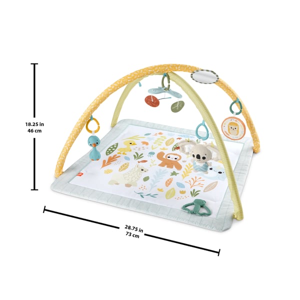 Fisher-Price Sensimals Simply Senses-babygym, aktivitetsmatta med sex sensoriska leksaker