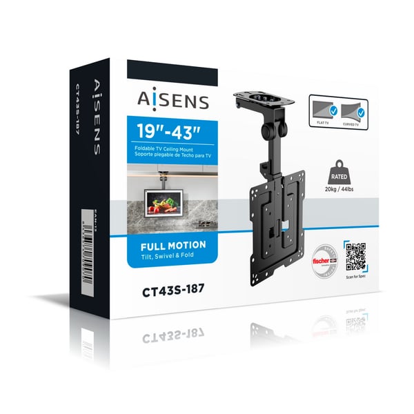AISENS CT43S-187 TV-kiinnike 109,2 cm (43") Musta