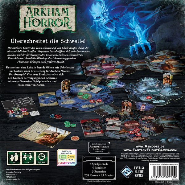 Asmodee FFGD1040 brætspil Arkham Horror Udvidelsespakker til brætspil Rejser/eventyr
