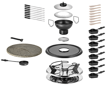 Unold 48726 raclette grill 8 person(er) 1300 W Sort, Rustfrit stål