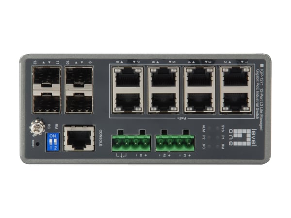 LevelOne IGP-1271 nätverksswitchar hanterad L3 Gigabit Ethernet (10/100/1000) Strömförsörjning via Ethernet (PoE) stöd Grå
