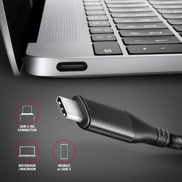 Axagon RVC-HI2MC videokaapeli-adapteri 1,8 m USB Type-C HDMI Musta