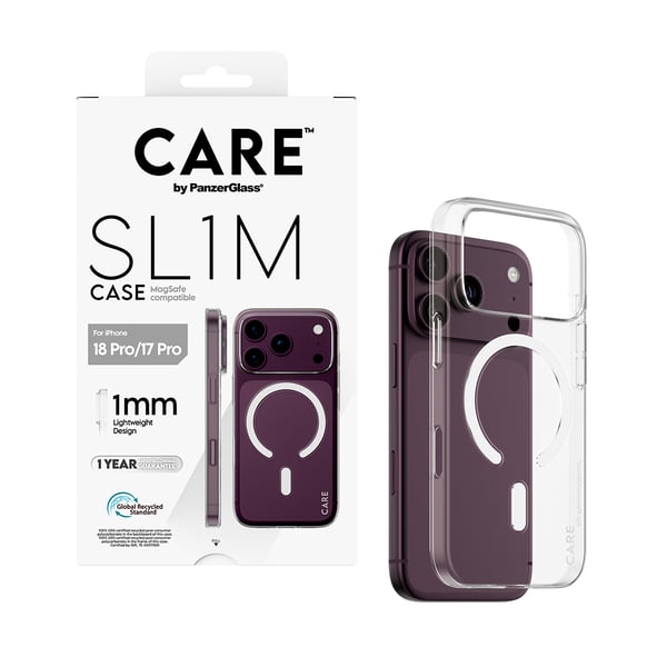 PanzerGlass CARE™ by ® SL1M Case Transparent w. MagSafe iPhone 2026 Pro | 17 Pro mobiltelefonfodral Mobilskal
