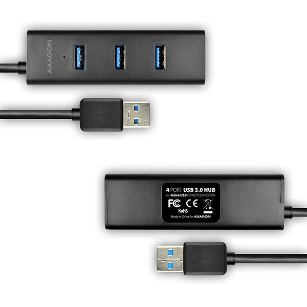 Axagon HUE-S2BP gränssnittshubbar USB 3.2 Gen 1 (3.1 Gen 1) Type-A 5000 Mbit/s Svart