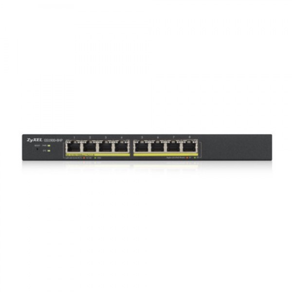 Zyxel GS1900-8HP v3 PoE Administreret L2 Gigabit Ethernet (10/100/1000) Strøm over Ethernet (PoE) Sort