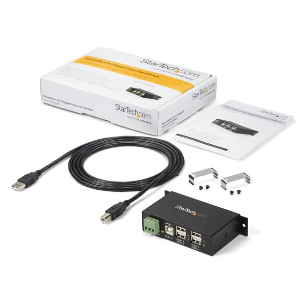 StarTech.com Rackmonterad USB 2.0 Hub - 4 Portars Robust Industriell USB 2.0 Hub