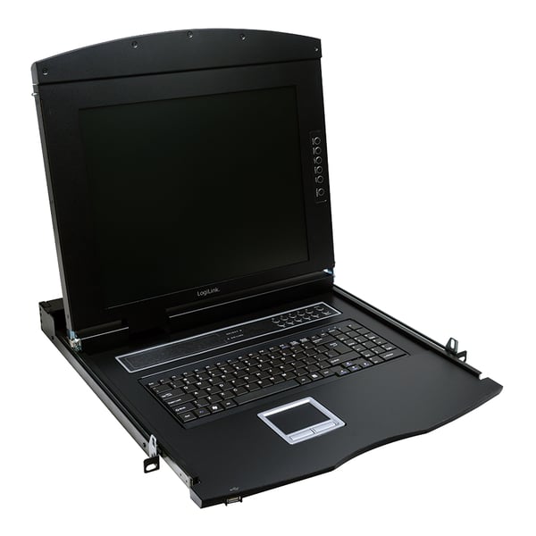 LogiLink LC702GE rack 43,2 cm (17") 1280 x 1024 pixlar Metall Svart 1U