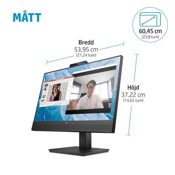 HP M24m platta pc-skärmar 60,5 cm (23.8") 1920 x 1080 pixlar Full HD Svart