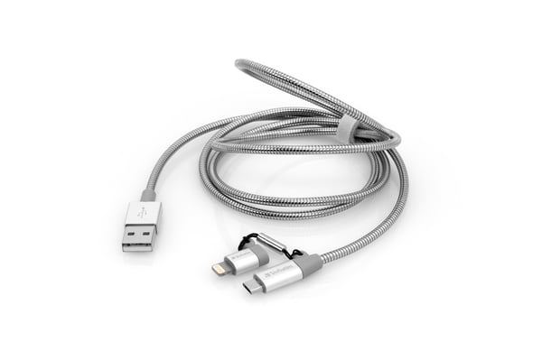 Verbatim 48869 USB-kabel 1 m USB A Micro-USB B/Lightning Aluminium, Grå