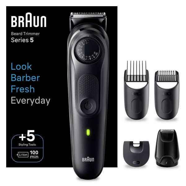 Braun BeardTrimmer 5 80708197 skäggtrimmer Batteri 40 2 cm Svart