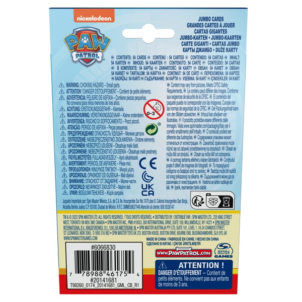 Games KOG KOL Paw Patrol Jumbo Cards S23 GML Korttipeli Perhe